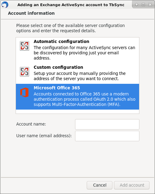 connect thunderbird to office 365